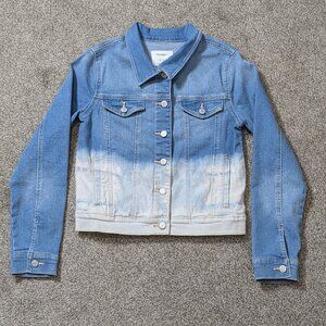 OLD NAVY Two Tone Blue Denim Short Jacket; Stonewashed; Girl's Size XL (14)